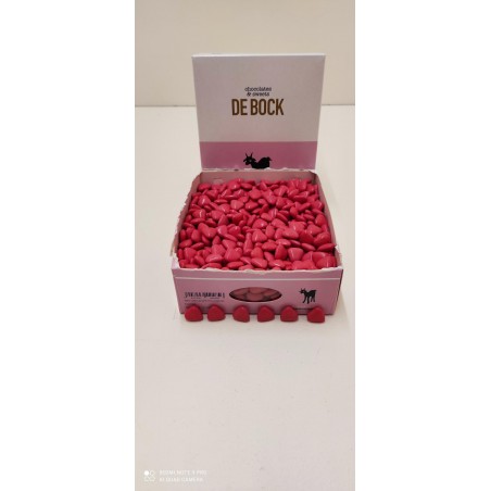 Dragées cœur chocolat Fuchsia