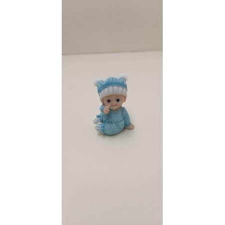 bébé bleu avec pompom non garni